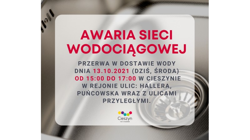 Awaria sieci wodociągowej